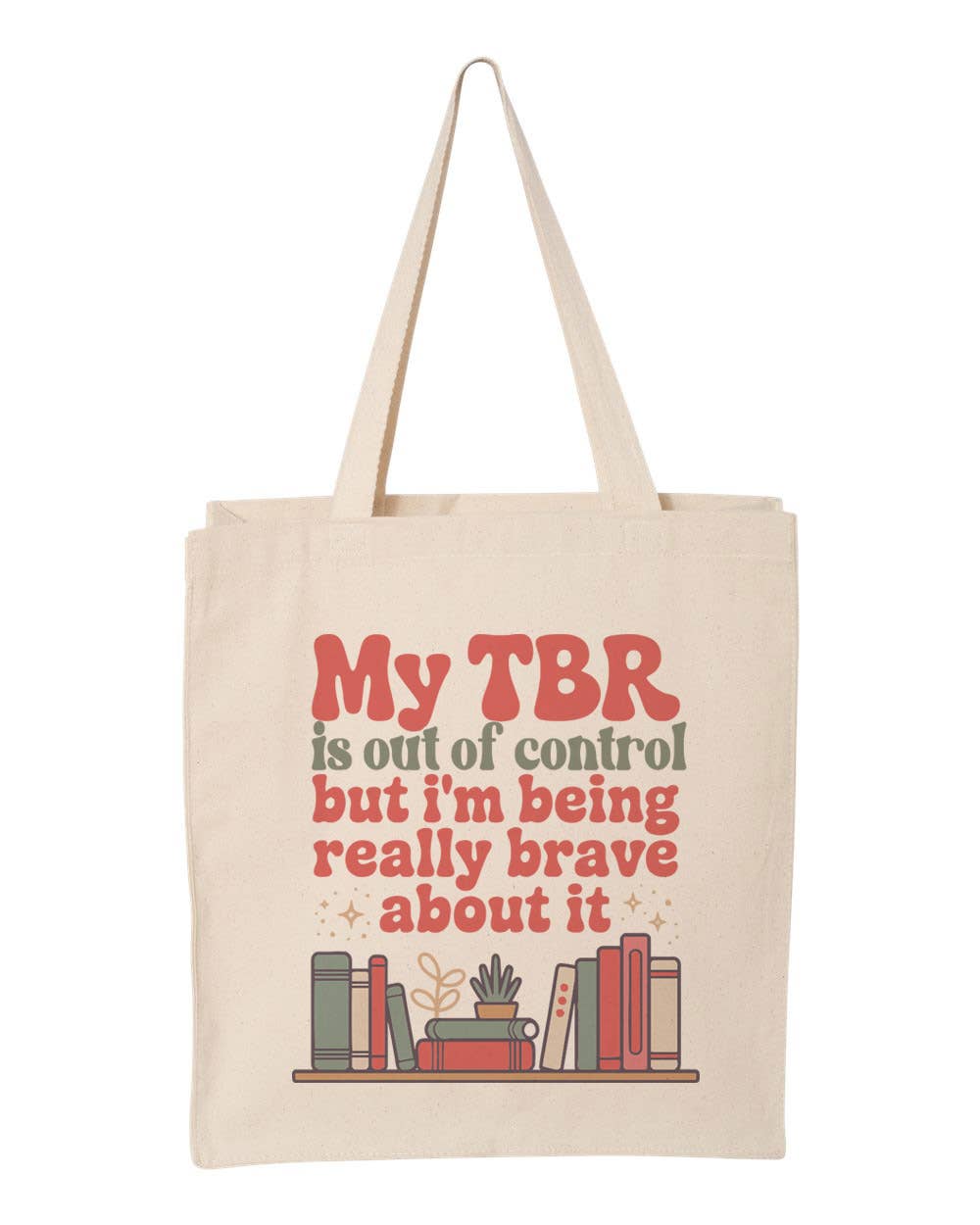 TBR Out of Control Bookish Canvas Tote Bag