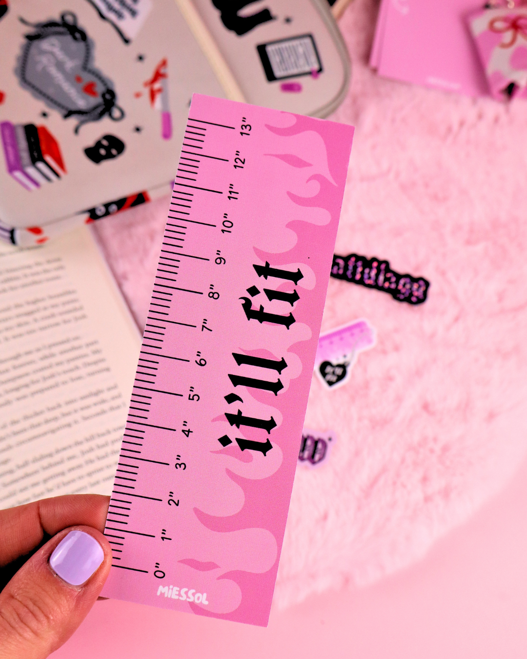 Pink Ruler It'll Fit Bookmark for Spicy Romance Readers 