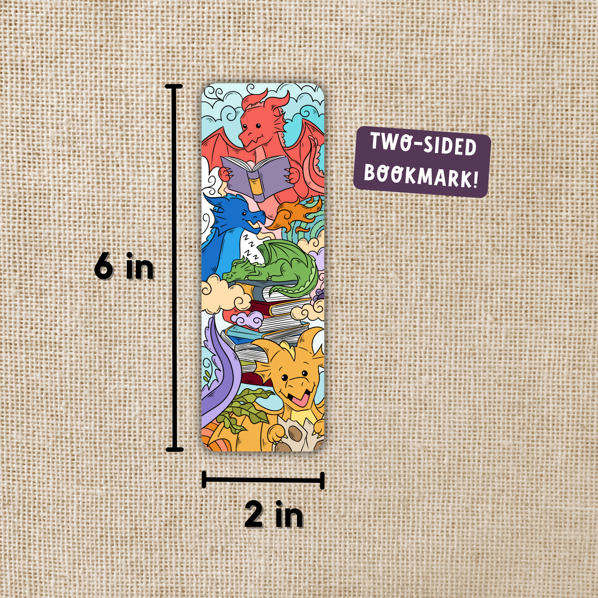 Reading Dragon Pile Bookmark