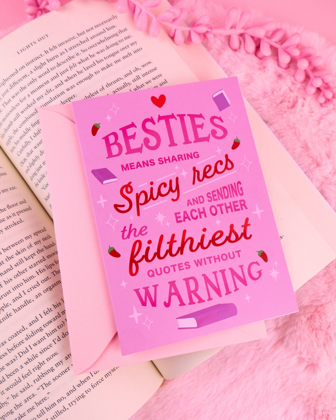 Book Bestie Spicy Romance Recs Bookish Greeting Card