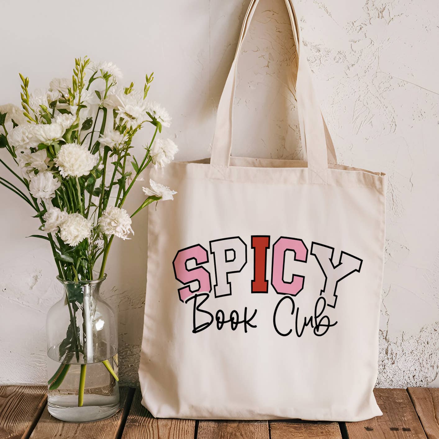 Spicy Book Club Booksih Canvas Tote Bag