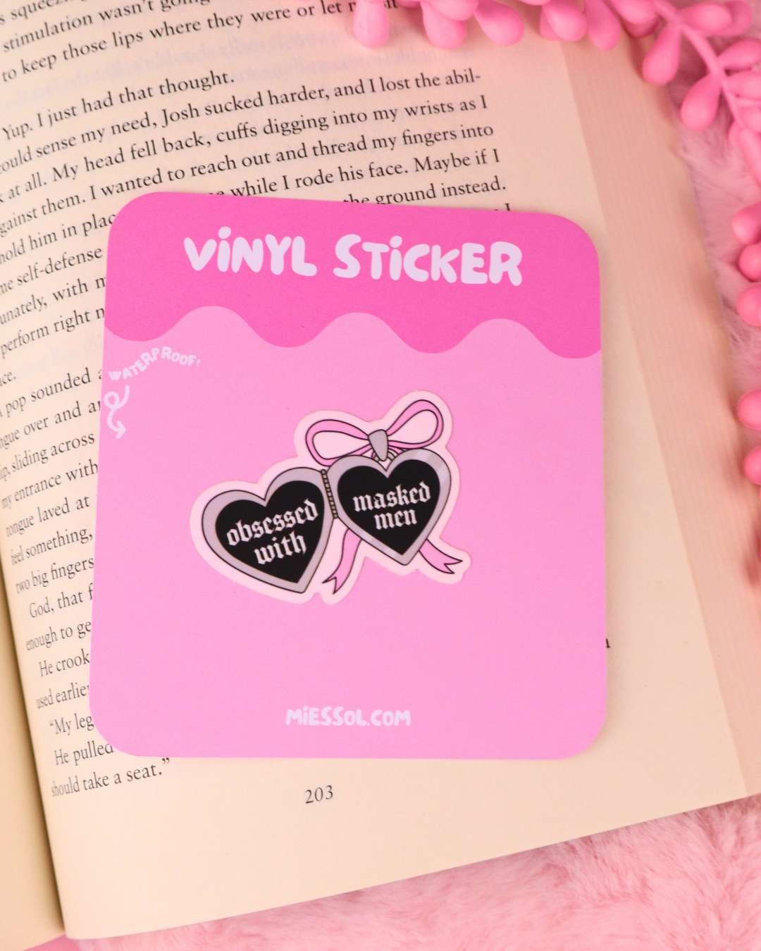 Obsessed with Masked Men Romance Vinyl Bookish Sticker