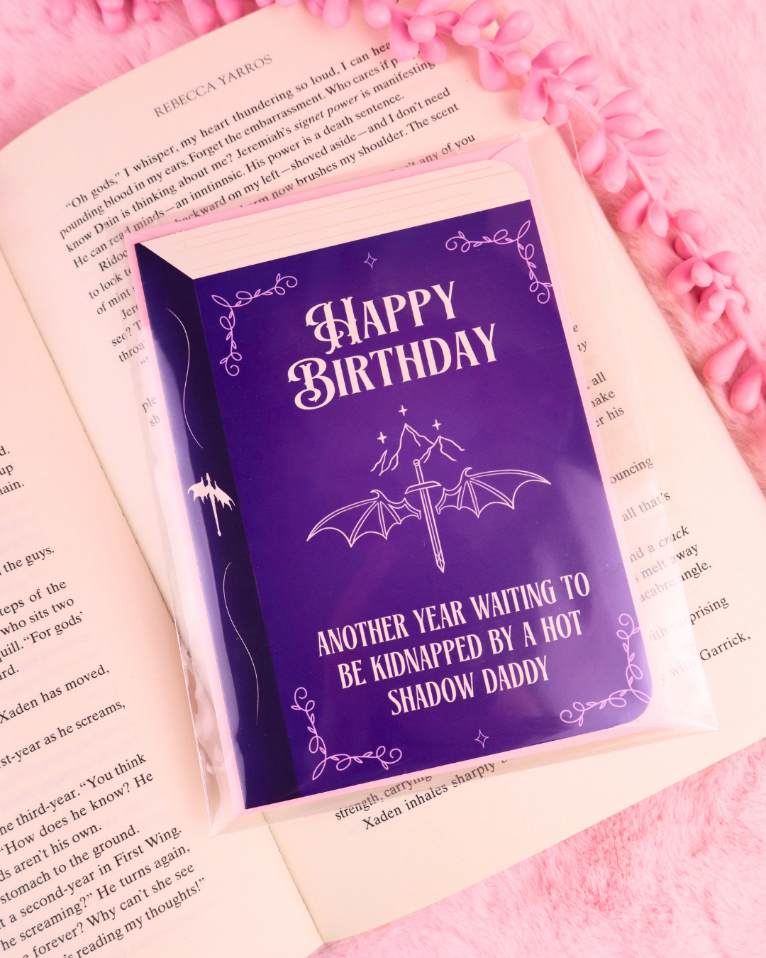 Shadow Daddy Spicy Romantasy Bookish Birthday Card