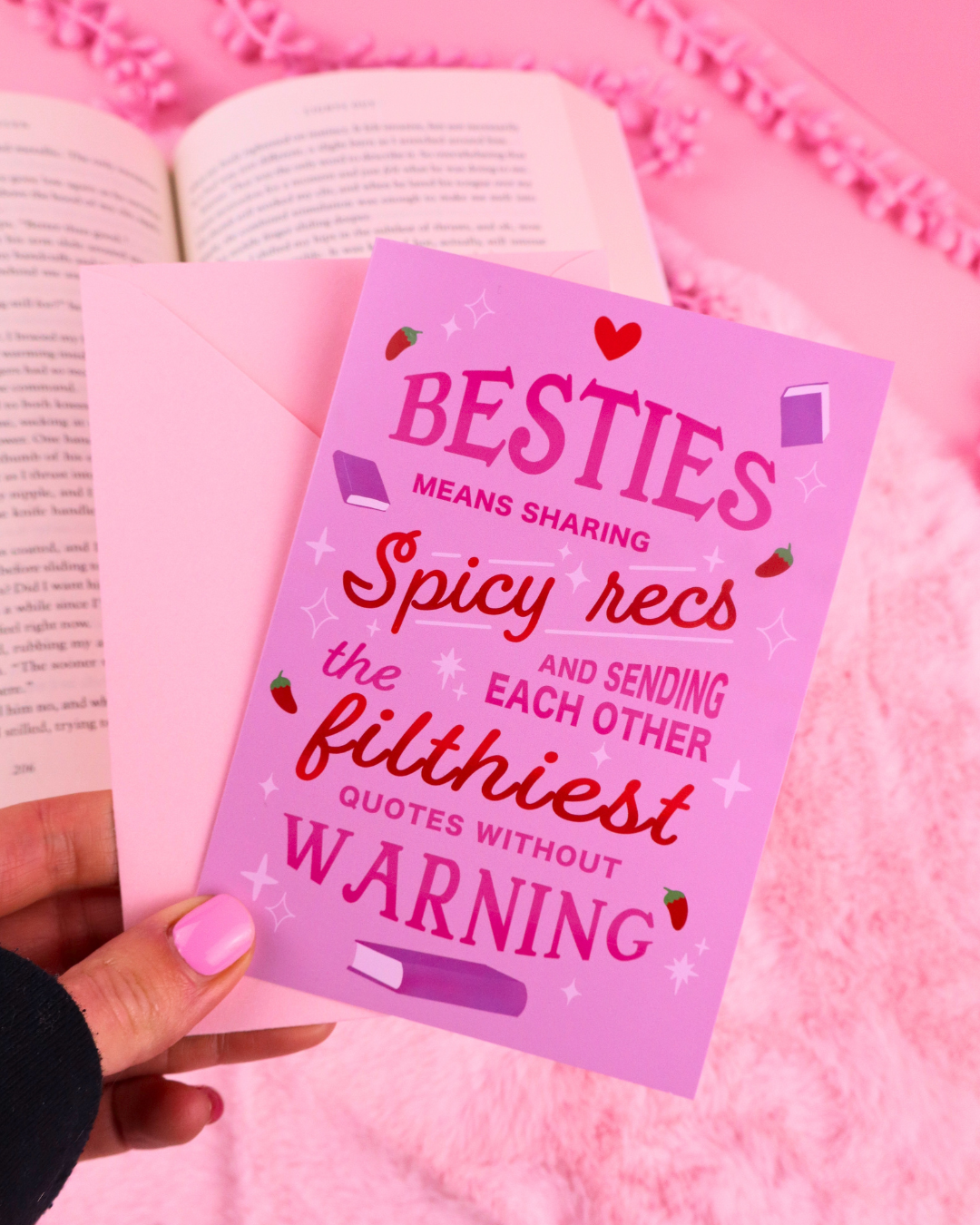 Book Bestie Spicy Romance Recs Bookish Greeting Card