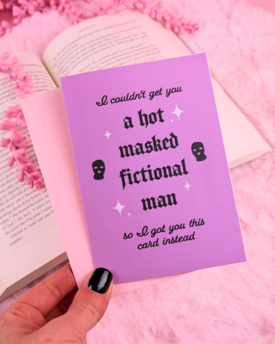 Hot Masked Fictional Man Bookish Greeting Card