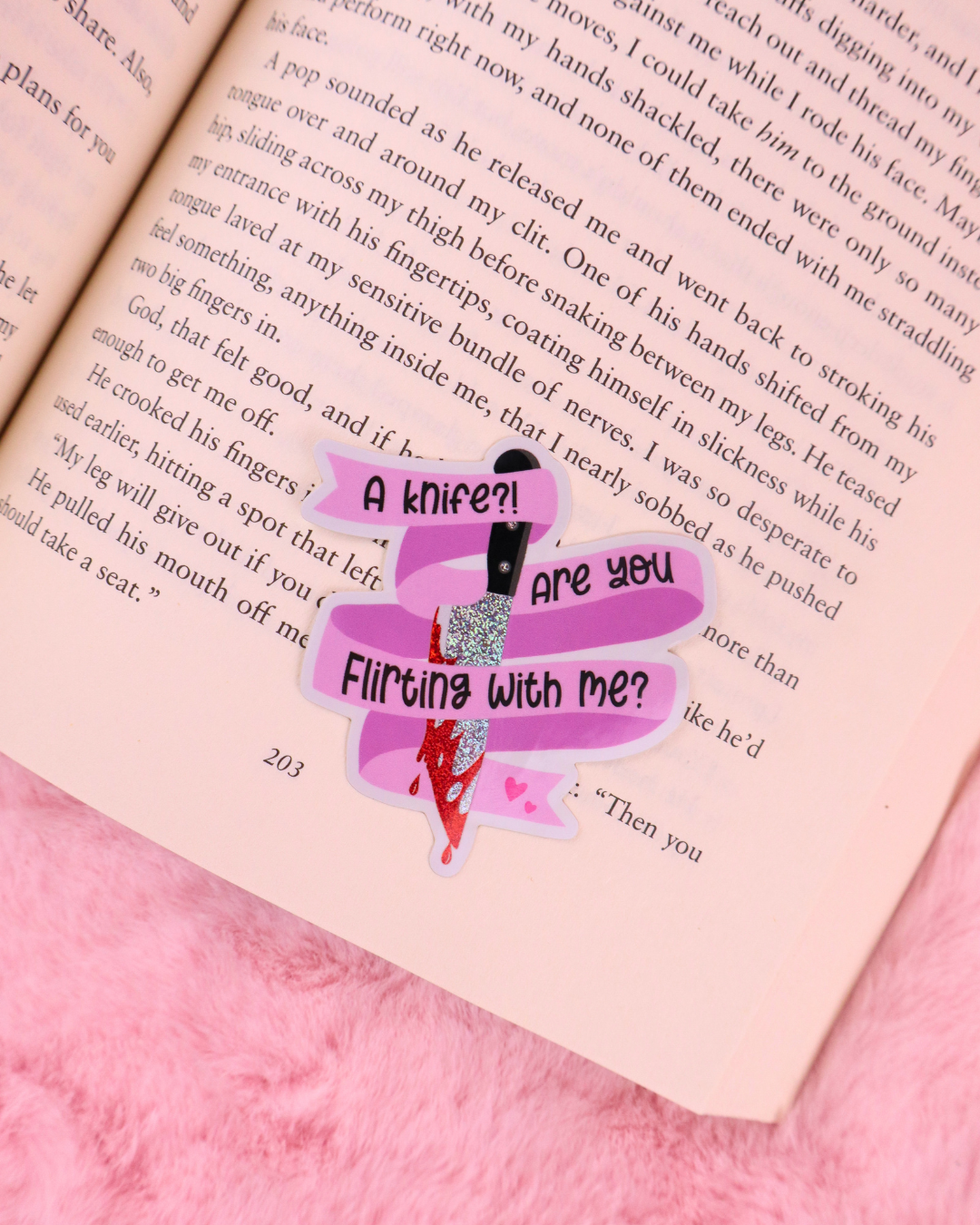 A Knife? Are You Flirting With Me? Vinyl Bookish Sticker