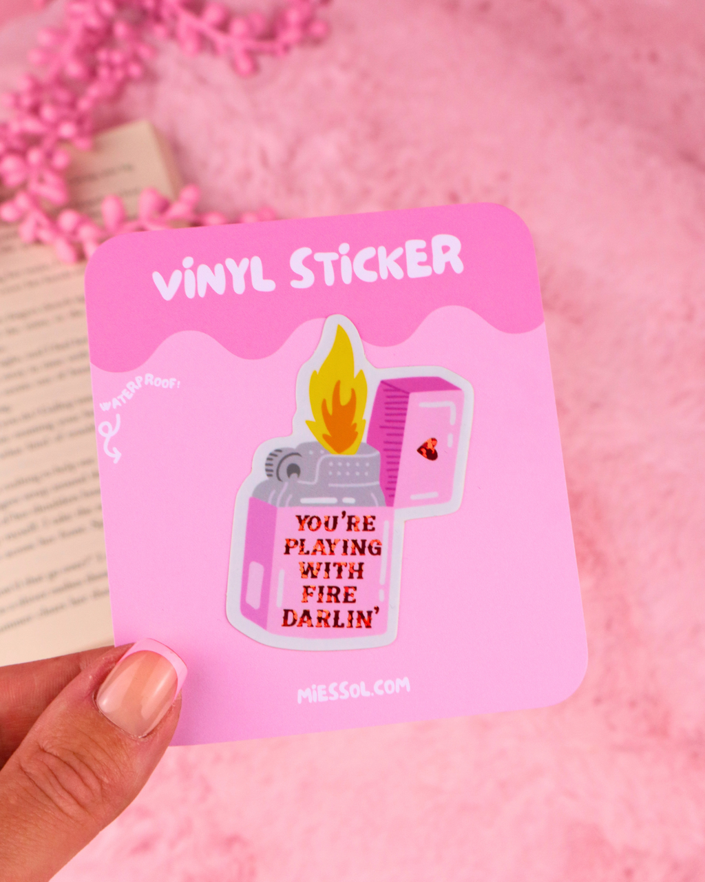 You're Playing With Fire Romance Vinyl Bookish Sticker