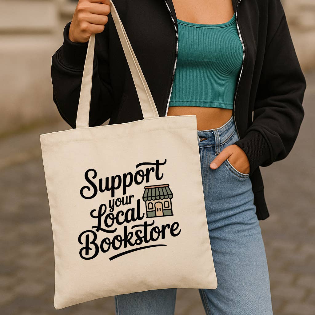 Local Bookstore Bookish Canvas Tote Bag