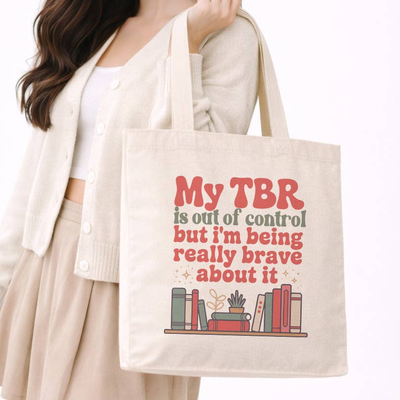 TBR Out of Control Bookish Canvas Tote Bag