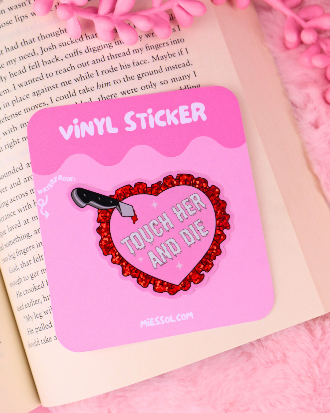 Touch Her And Die Viny Dark Romance Vinyl  Bookish Sticker