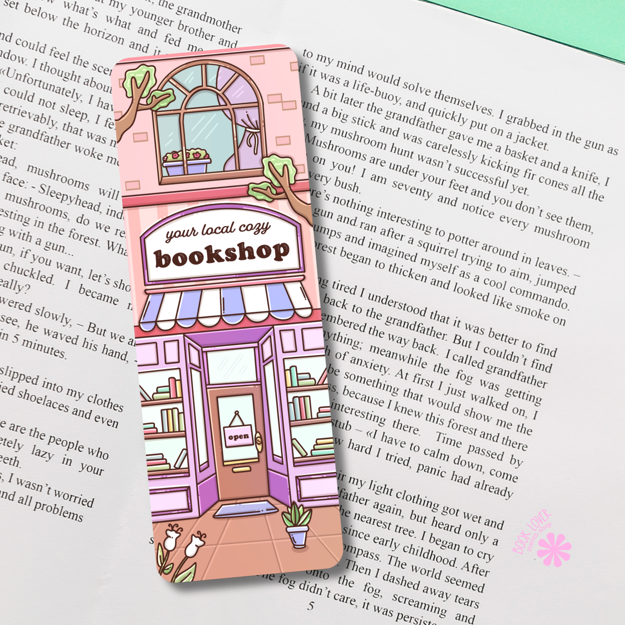 Cozy Bookstore Bookmark