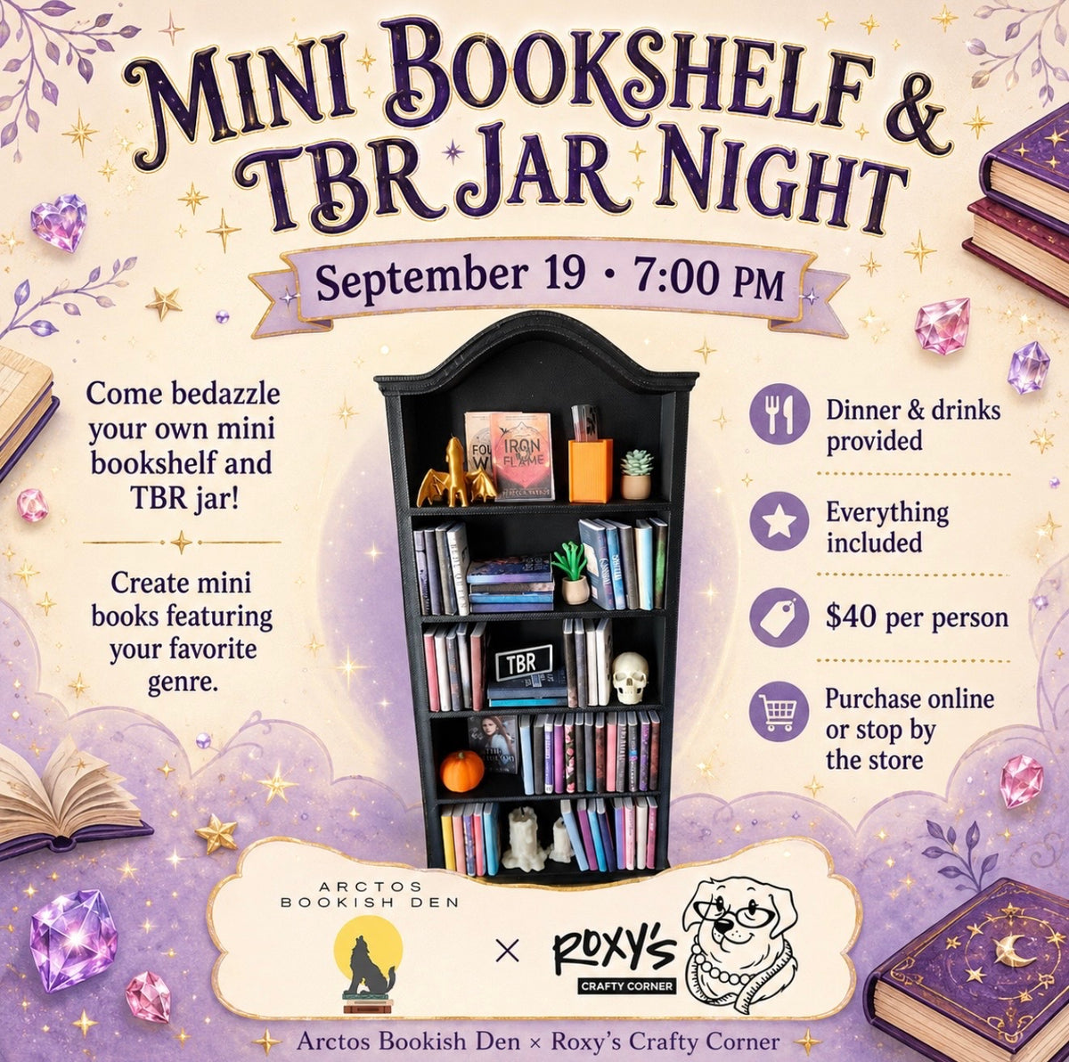 Mini Bookshelf & TBR Jar Night
