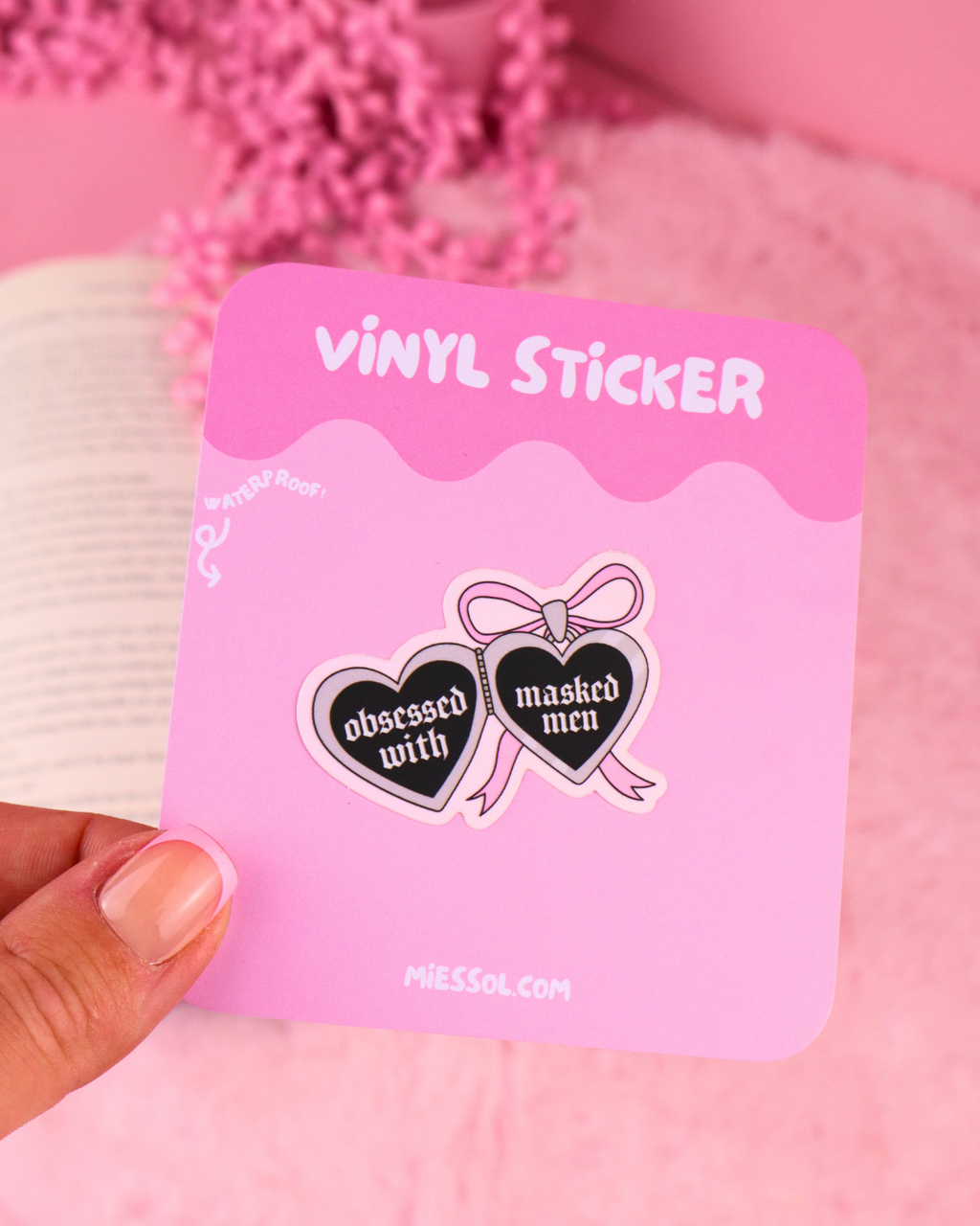 Obsessed with Masked Men Romance Vinyl Bookish Sticker