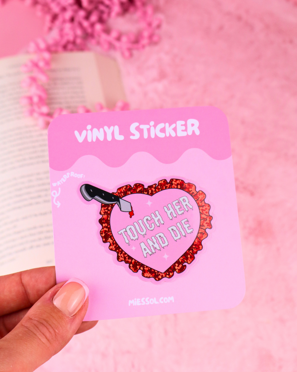 Touch Her And Die Viny Dark Romance Vinyl  Bookish Sticker