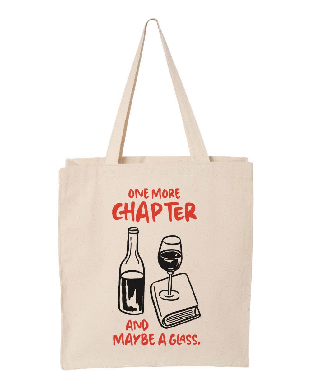 Books and Wine Bookish Canvas Tote Bag