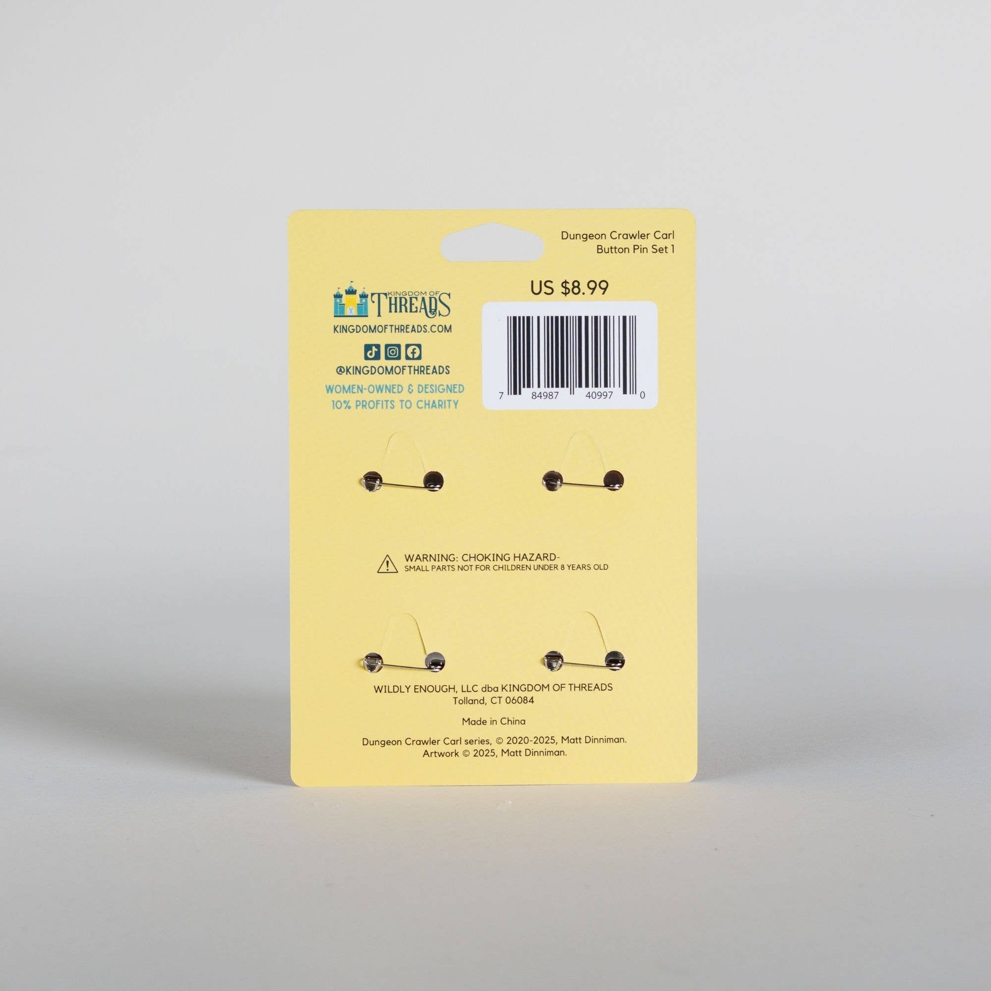 Dungeon Crawler Carl Button Pin Set | Dungeon Crawler Carl