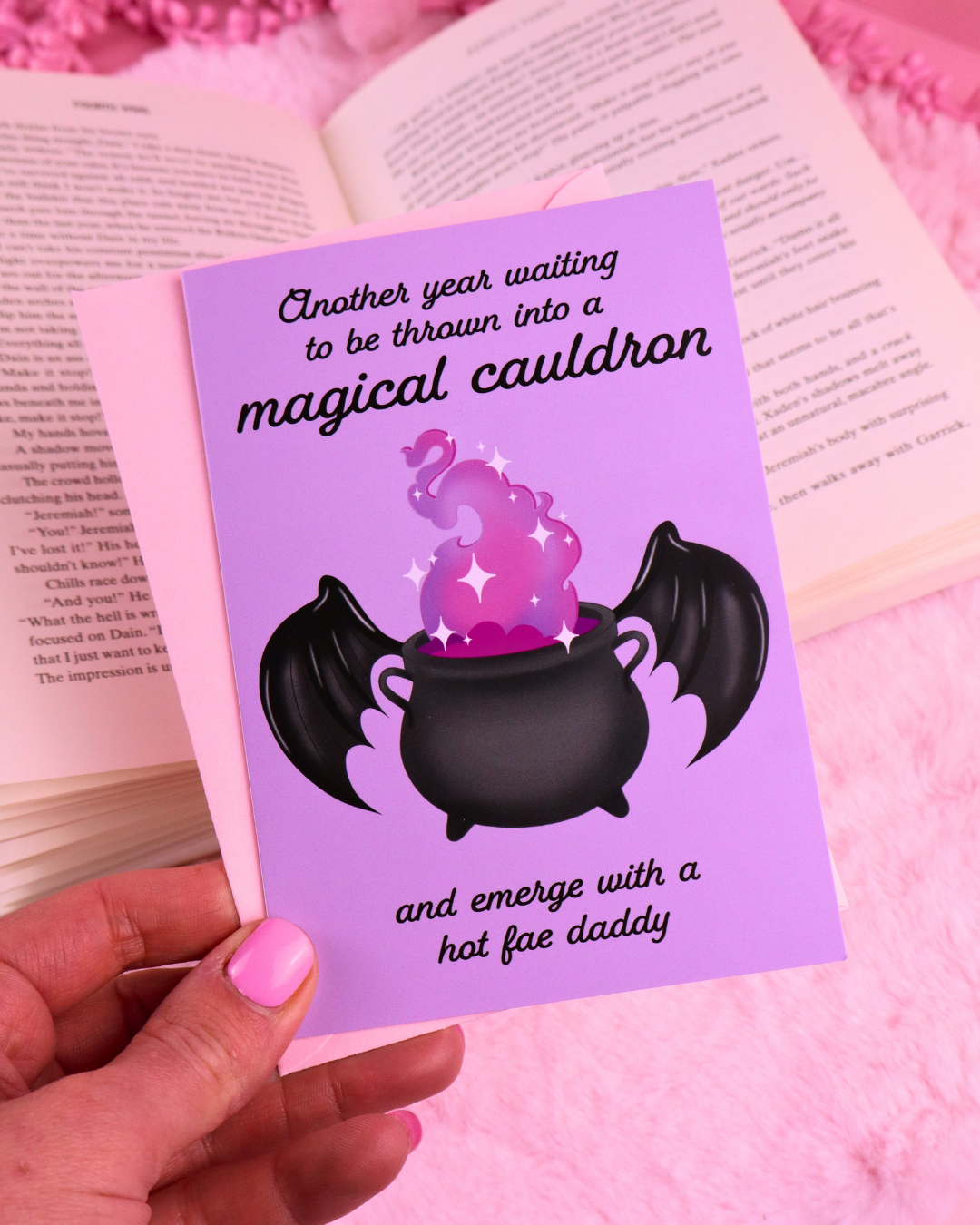 Thrown in the Cauldron Fae Daddy Bookish Birthday Card