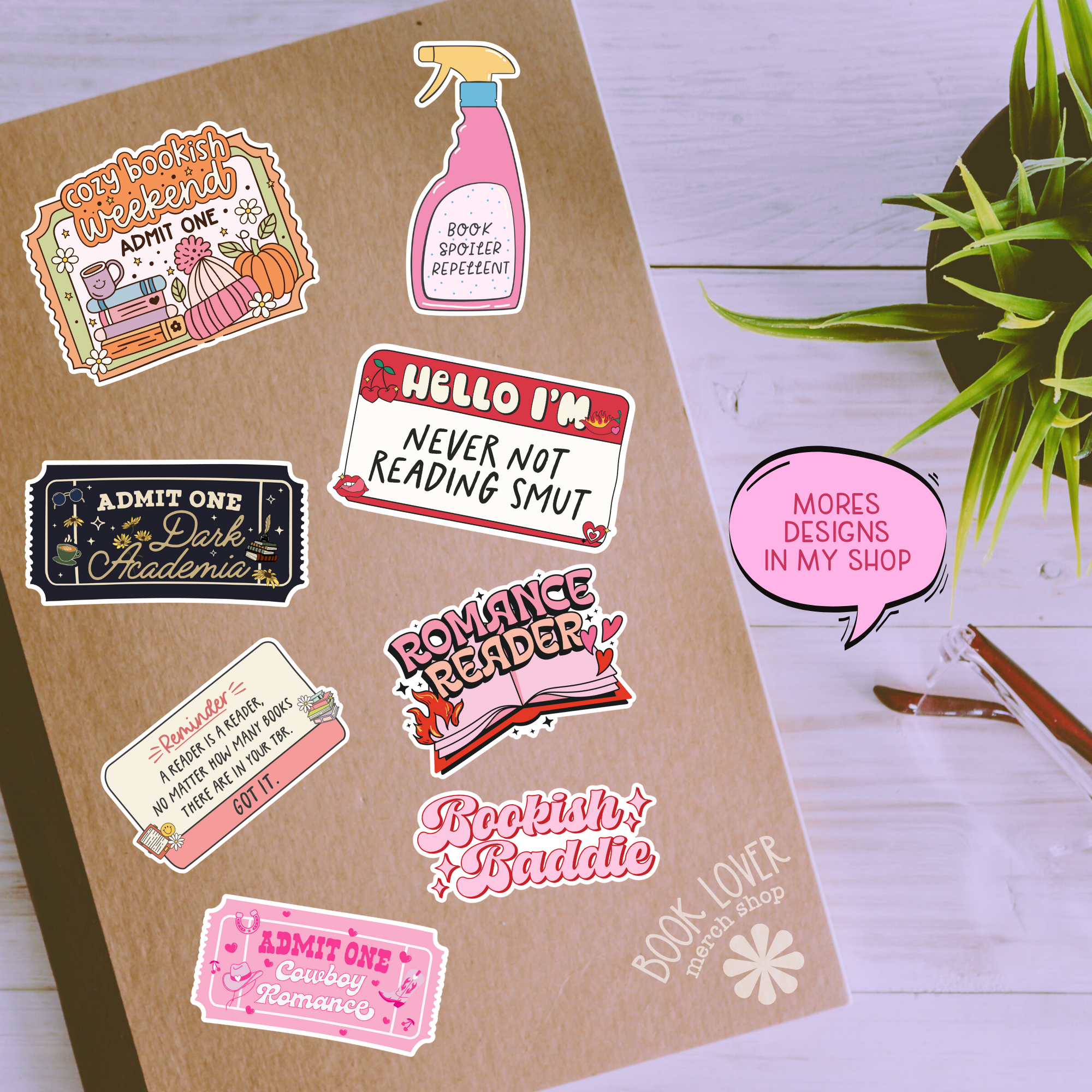 Reading Trash Stickers / Bookish Stickers / Book Lover Gift